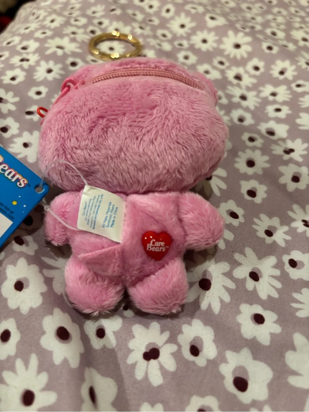 FROM JAPAN Vintage Care Bears Best Friend Bear plush keychain coin purse 2009